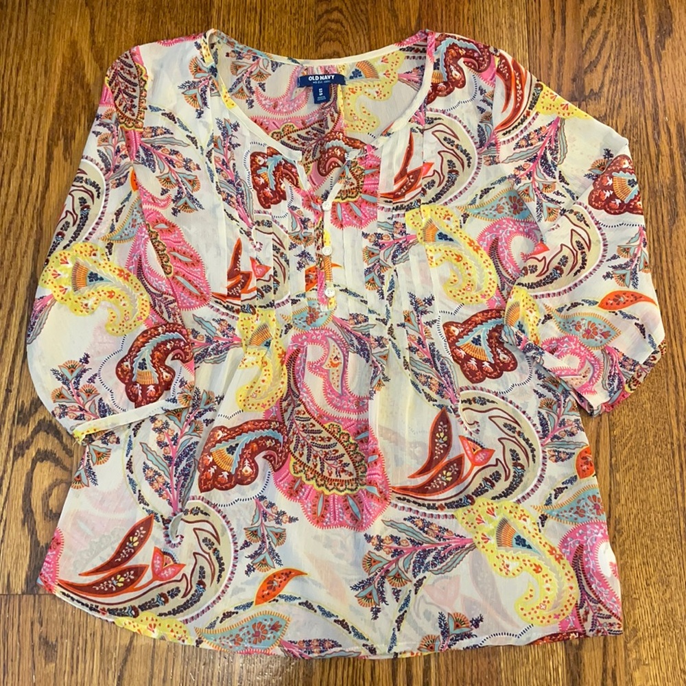 Paisley print top